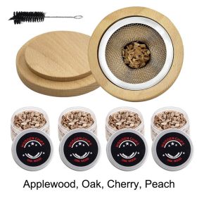 Cocktail Smoker Kit 8 Flavors Whiskey Wooden Smoked Wood Hood Smoker For Whiskey Cheese and Flavor Drink Smoker Kitchen Bar Tool (Ships From: CN, Color: 4PCS Set)